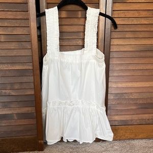 White Glam Ruffled Tank Top